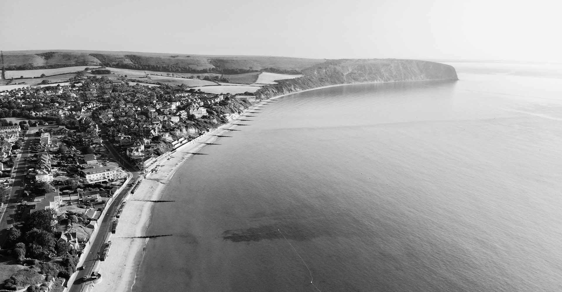Aerial view of the Bournemouth coast